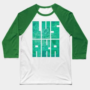 Lusaka, Zambia City Map Typography - Watercolor Baseball T-Shirt